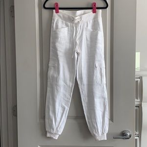Bebe white linen jogger pants. Size s.